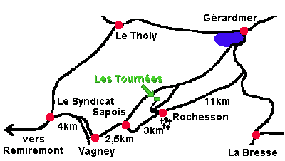 Plan d'accès aux Tournées